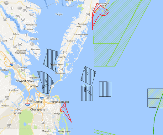New Data Illustrates Department of Defense Training and Testing Areas in the Mid-Atlantic Ocean