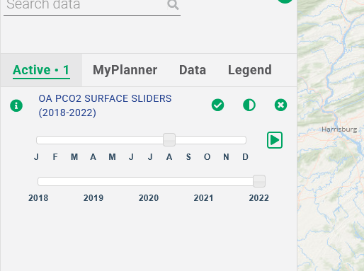 A screen capture showing a closeup on the Portal's slider controls.