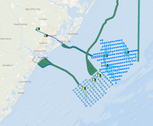 View Proposed Sites of Offshore Wind Turbines, Power Cables and Substations